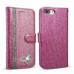 Glitter Powder Butterfly Leather Phone Case For iPhone 7 Plus/8 Plus(Purple)