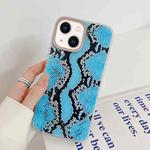 For iPhone 14 Plus Snake Texture Dual-side Laminating TPU Phone Case (Blue)