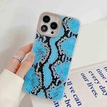 For iPhone 14 Pro Snake Texture Dual-side Laminating TPU Phone Case(Blue)