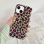 Leopard Texture Dual-side Laminating Phone Case For iPhone 14(Light Red)