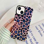 Leopard Texture Dual-side Laminating Phone Case For iPhone 14(Blue Pink)