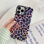 Leopard Texture Dual-side Laminating Phone Case For iPhone 13 Pro Max(Blue Pink)