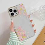 Dual-side Laminating Elegant Flowers Phone Case For iPhone 14 Pro Max(Begonia)