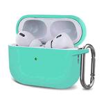 Silicone Thickening Wireless Earphone Protective Case with Hook For AirPods Pro 2(Mint Green)