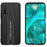 For Huawei nova 6 Carbon Fiber Texture Plain Leather Phone Case(Black)