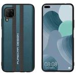 For Huawei nova 6 SE Carbon Fiber Texture Plain Leather Phone Case(Dark Green)