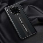 For Huawei Mate 30E Pro Carbon Fiber Texture Plain Leather Phone Case(Black)