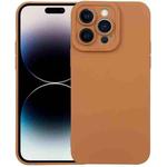 For iPhone 14 Pro Max Liquid Silicone Full Coverage Phone Case (Brown)