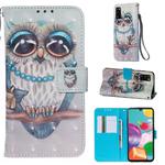 For Galaxy A41 3D Painting Horizontal Flip Leather Case with Holder & Card Slot & Wallet & Lanyard(Cute Owl)