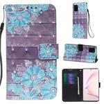 For Galaxy M60s 3D Painting Horizontal Flip Leather Case with Holder & Card Slot & Wallet & Lanyard(Blue Flower)