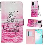 For Galaxy M80s 3D Painting Horizontal Flip Leather Case with Holder & Card Slot & Wallet & Lanyard(Pink Clouds)