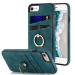 Vintage Patch Leather Phone Case with Ring Holder For iPhone SE 2022 / SE 2020 / 8 / 7(Blue)