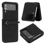 For Samsung Galaxy Z Flip3 5G 3D Embossed Leather Phone Case(Black)