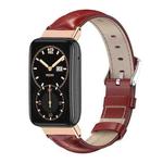 For Xiaomi Mi Band 7 Pro Mijobs Genuine Leather Top Layer Cowhide Watch Band(Bamboo Red Rose Gold)