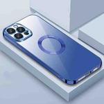 For iPhone 14 9D Plated Lens Film Clear Phone Case (Blue)