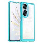 For Honor 70 5G Colorful Series Acrylic + TPU Phone Case(Transparent Blue)