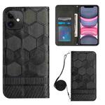 For iPhone 11 Crossbody Football Texture Magnetic PU Phone Case (Black)