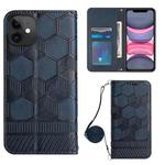 For iPhone 11 Crossbody Football Texture Magnetic PU Phone Case (Dark Blue)