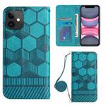 For iPhone 11 Crossbody Football Texture Magnetic PU Phone Case (Light Blue)