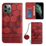 For iPhone 11 Pro Max Crossbody Football Texture Magnetic PU Phone Case (Red)