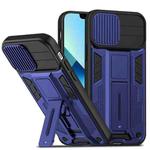 For iPhone 14 Plus Sliding CamShield Magnetic Phone Case (Navy Blue)