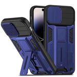 For iPhone 14 Pro Sliding CamShield Magnetic Phone Case(Navy Blue)