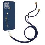 For Realme C15 / C12 Gilding Line TPU Phone Case with Strap(Royal Blue)