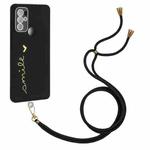 For Motorola Moto G60S Gilding Line TPU Phone Case with Strap(Black)