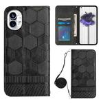 For Nothing Phone 1 Crossbody Football Texture Magnetic PU Phone Case(Black)