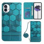 For Nothing Phone 1 Crossbody Football Texture Magnetic PU Phone Case(Light Blue)