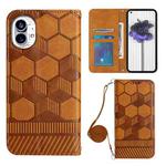 For Nothing Phone 1 Crossbody Football Texture Magnetic PU Phone Case(Khaki)