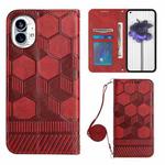 For Nothing Phone 1 Crossbody Football Texture Magnetic PU Phone Case(Red)