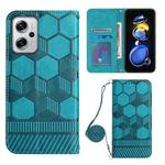 For Xiaomi Redmi Note 11T Pro Crossbody Football Texture Magnetic PU Phone Case(Light Blue)