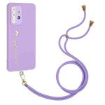 For Samsung Galaxy A33 5G Gilding Line TPU Phone Case with Strap(Light Purple)