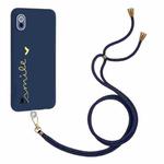For Samsung Galaxy A10 Gilding Line TPU Phone Case with Strap(Royal Blue)