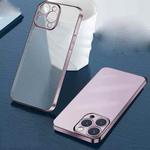 For iPhone 14 Wing Plating Translucent Frosted Phone Case (Pink)