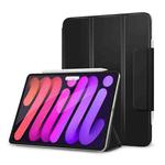 For iPad mini 6 3-fold Double-sided Clip Buckle Magnetic Smart Tablet Case(Black)