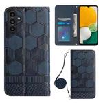 For Samsung Galaxy A13 5G Crossbody Football Texture Magnetic PU Phone Case(Dark Blue)