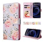 For iPhone 12 mini Bronzing Painting RFID Leather Case (Pastoral Rose)