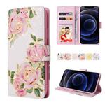 For iPhone 12 mini Bronzing Painting RFID Leather Case (Rose Flower)