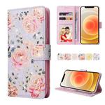 For iPhone 12 / 12 Pro Bronzing Painting RFID Leather Case(Pastoral Rose)