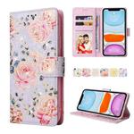 For iPhone 11 Bronzing Painting RFID Leather Case (Pastoral Rose)