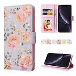 For iPhone XR Bronzing Painting RFID Leather Case(Pastoral Rose)