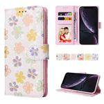 For iPhone XR Bronzing Painting RFID Leather Case(Bloosoming Flower)