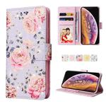 For iPhone X / XS Bronzing Painting RFID Leather Case(Pastoral Rose)