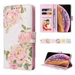 For iPhone X / XS Bronzing Painting RFID Leather Case(Rose Flower)