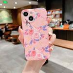 For iPhone 14 Plus Small Floral TPU Phone Case (Pink)