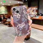 For iPhone 14 Pro Max Small Floral TPU Phone Case (Light Purple)