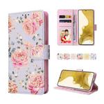 For Samsung Galaxy S22 Plus Bronzing Painting RFID Leather Case(Pastoral Rose)