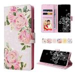 For Samsung Galaxy S20 Ultra Bronzing Painting RFID Leather Case(Rose Flower)
